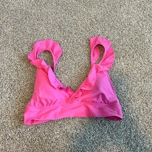 Aerie Pink Ruffle Bikini Top